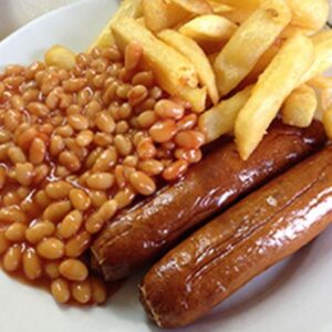 Sausage, Chips & Beans